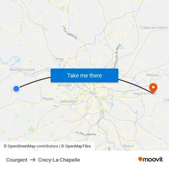 Courgent to Crecy-La-Chapelle map