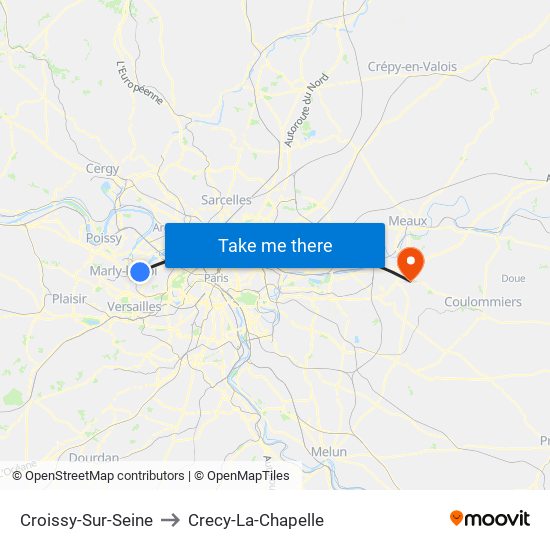 Croissy-Sur-Seine to Crecy-La-Chapelle map