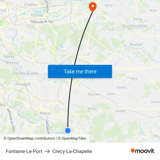 Fontaine-Le-Port to Crecy-La-Chapelle map