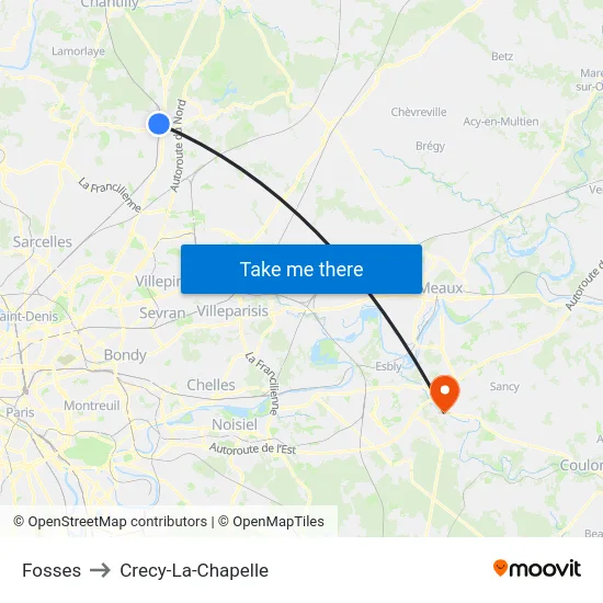 Fosses to Crecy-La-Chapelle map