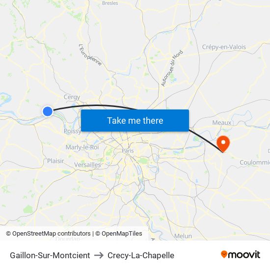 Gaillon-Sur-Montcient to Crecy-La-Chapelle map