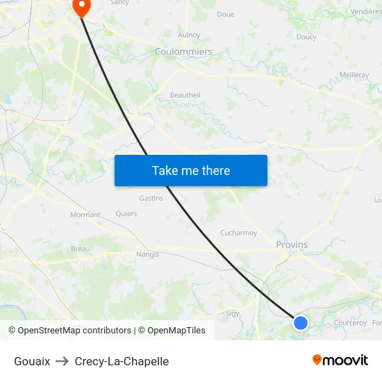 Gouaix to Crecy-La-Chapelle map