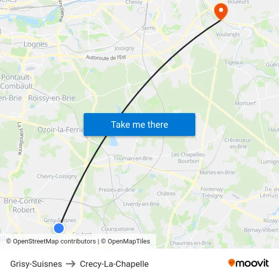Grisy-Suisnes to Crecy-La-Chapelle map
