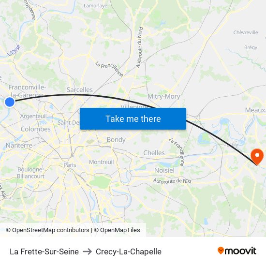 La Frette-Sur-Seine to Crecy-La-Chapelle map