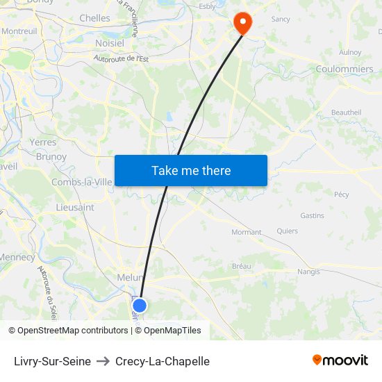 Livry-Sur-Seine to Crecy-La-Chapelle map