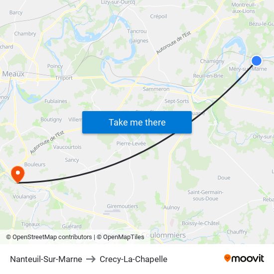 Nanteuil-Sur-Marne to Crecy-La-Chapelle map