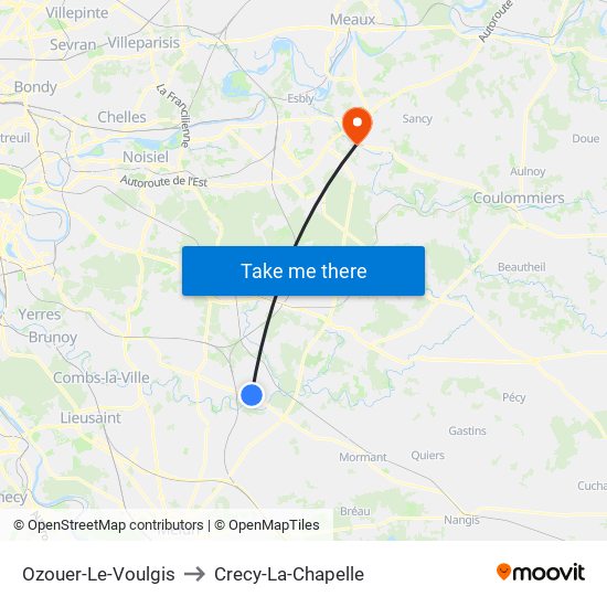 Ozouer-Le-Voulgis to Crecy-La-Chapelle map