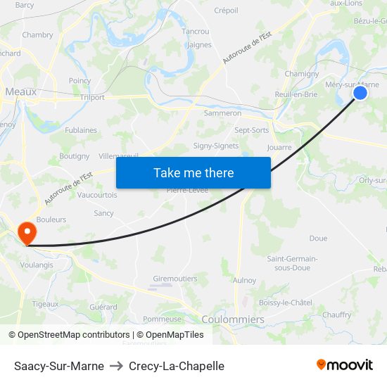 Saacy-Sur-Marne to Crecy-La-Chapelle map