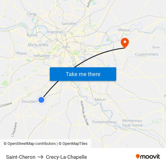 Saint-Cheron to Crecy-La-Chapelle map