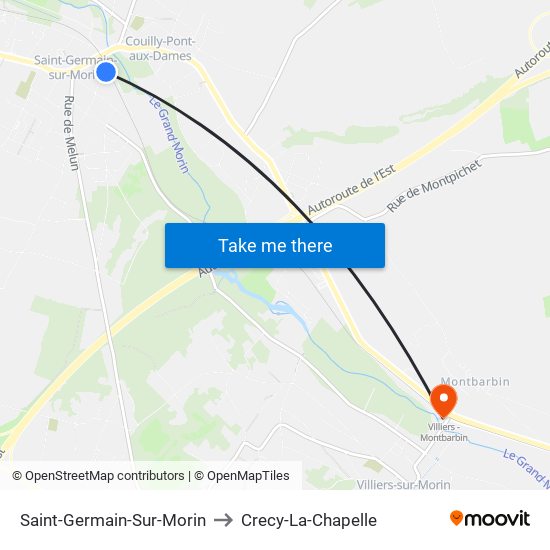 Saint-Germain-Sur-Morin to Crecy-La-Chapelle map