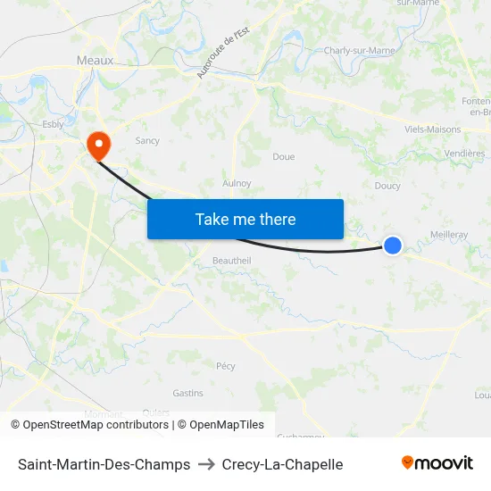 Saint-Martin-Des-Champs to Crecy-La-Chapelle map