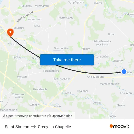 Saint-Simeon to Crecy-La-Chapelle map