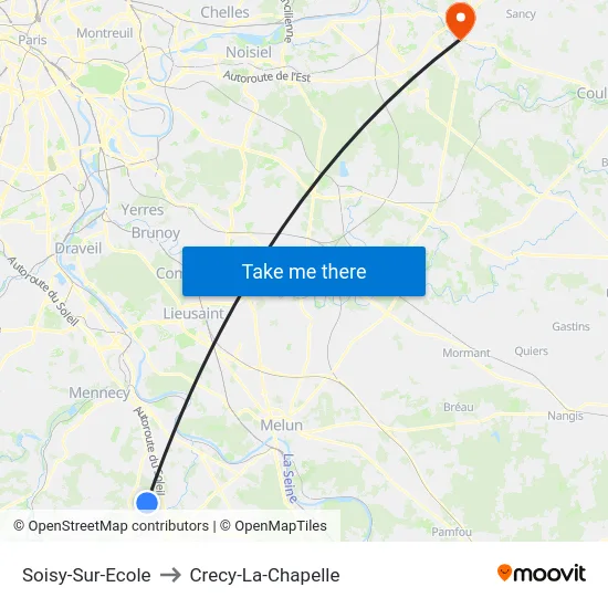 Soisy-Sur-Ecole to Crecy-La-Chapelle map
