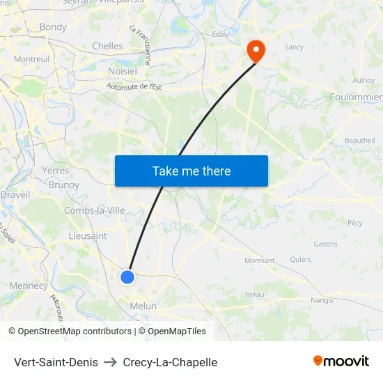Vert-Saint-Denis to Crecy-La-Chapelle map