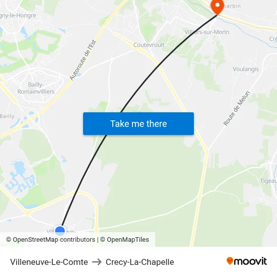 Villeneuve-Le-Comte to Crecy-La-Chapelle map