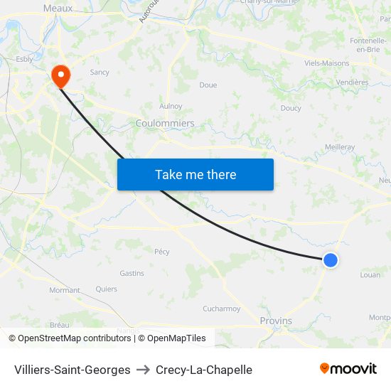 Villiers-Saint-Georges to Crecy-La-Chapelle map