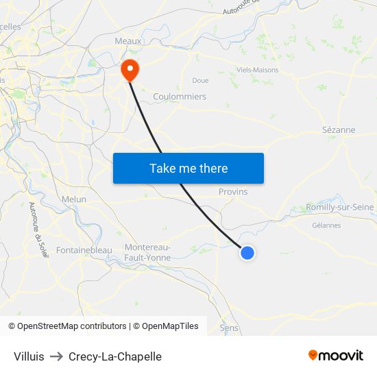 Villuis to Crecy-La-Chapelle map