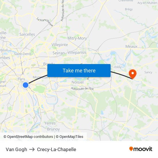 Van Gogh to Crecy-La-Chapelle map