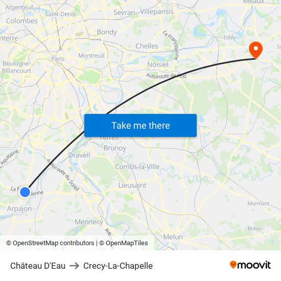 Château D'Eau to Crecy-La-Chapelle map