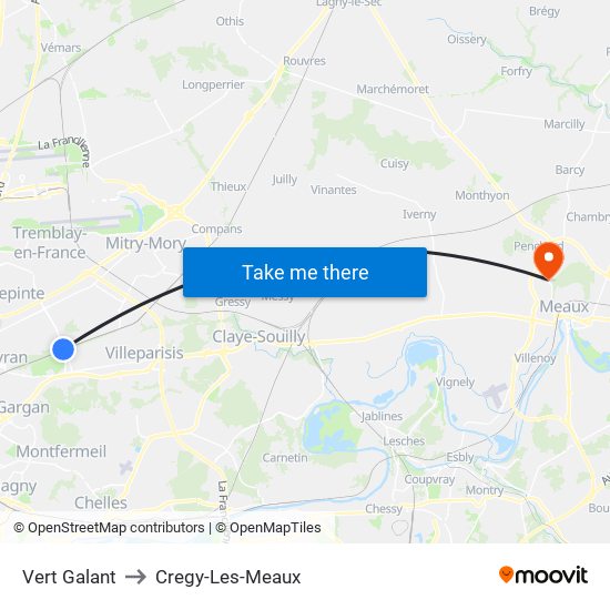 Vert Galant to Cregy-Les-Meaux map