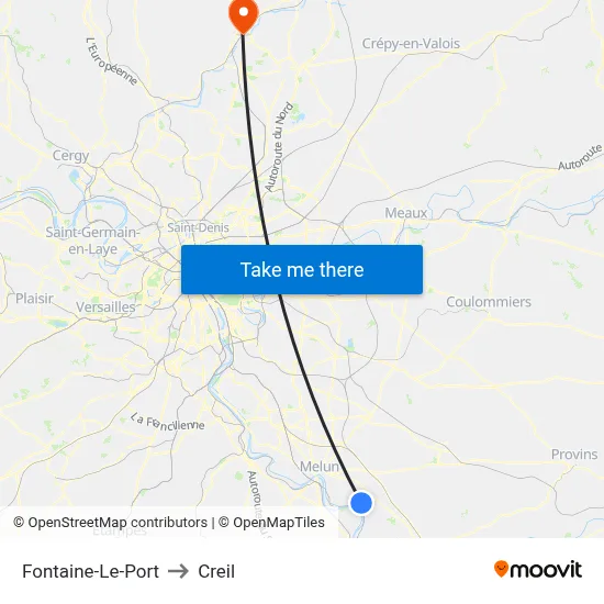 Fontaine-Le-Port to Creil map