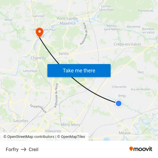 Forfry to Creil map