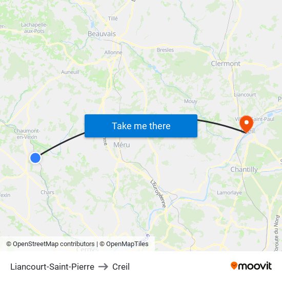 Liancourt-Saint-Pierre to Creil map