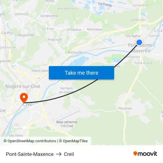 Pont-Sainte-Maxence to Creil map
