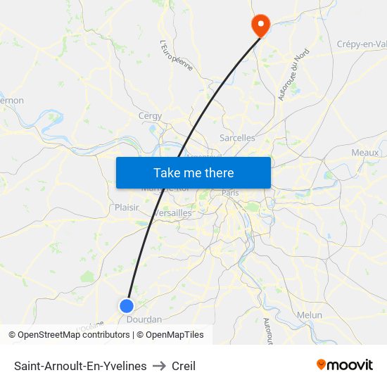 Saint-Arnoult-En-Yvelines to Creil map