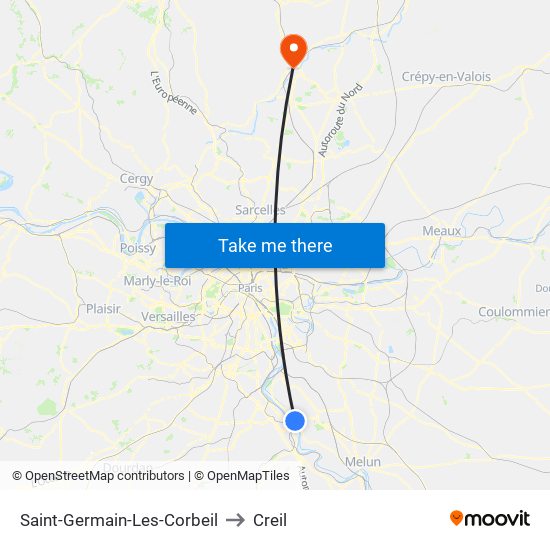Saint-Germain-Les-Corbeil to Creil map