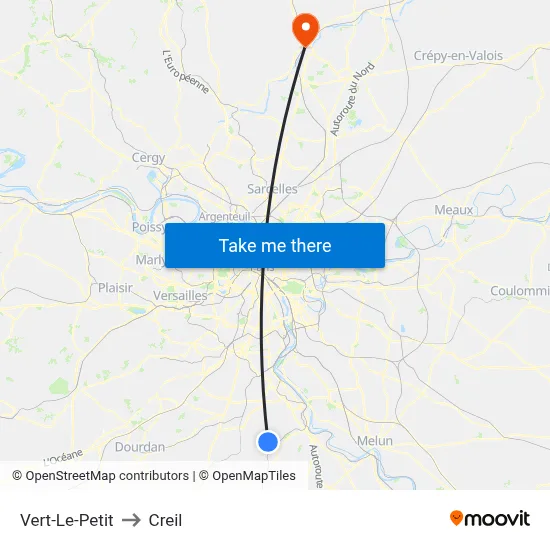 Vert-Le-Petit to Creil map