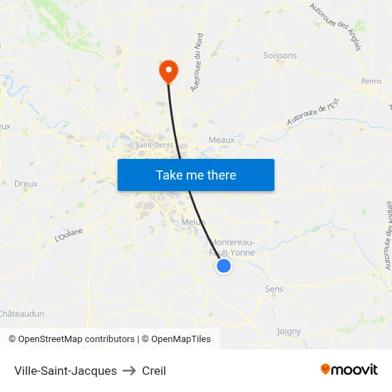Ville-Saint-Jacques to Creil map