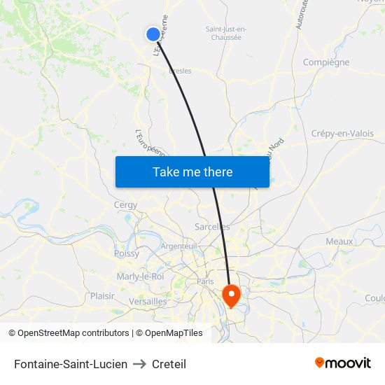 Fontaine-Saint-Lucien to Creteil map