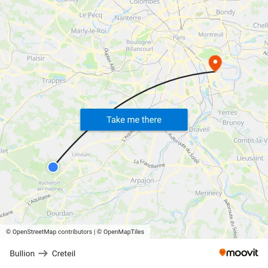 Bullion to Creteil map