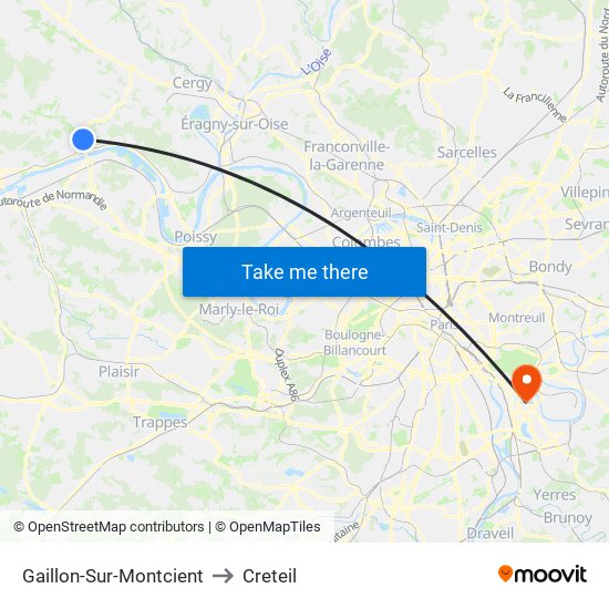 Gaillon-Sur-Montcient to Creteil map