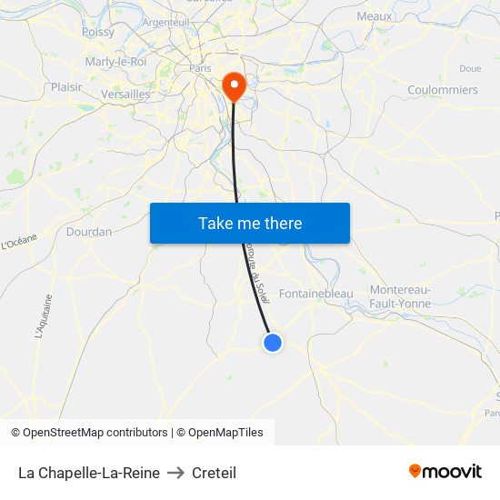 La Chapelle-La-Reine to Creteil map