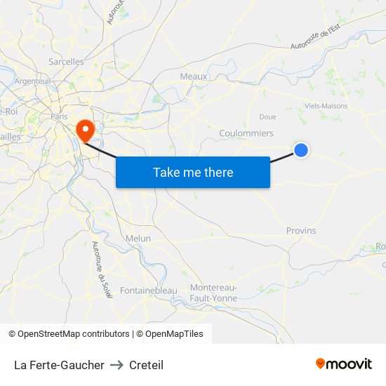 La Ferte-Gaucher to Creteil map