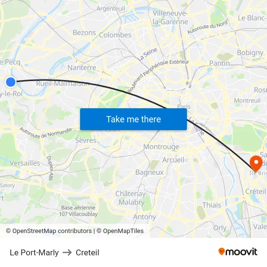 Le Port-Marly to Creteil map