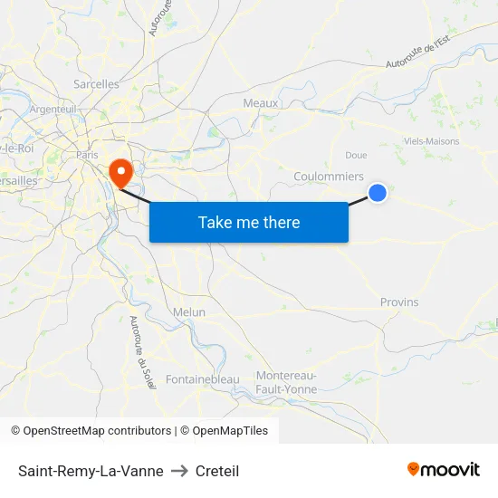 Saint-Remy-La-Vanne to Creteil map
