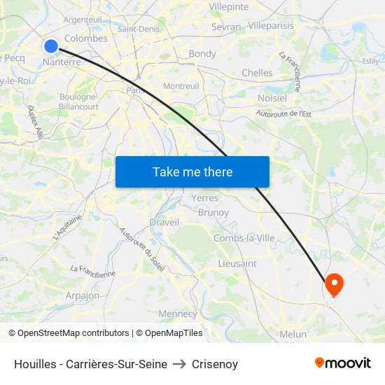 Houilles - Carrières-Sur-Seine to Crisenoy map