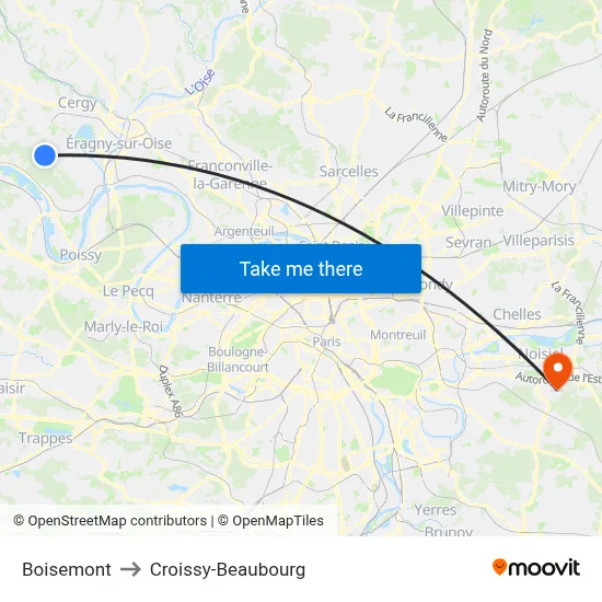 Boisemont to Croissy-Beaubourg map