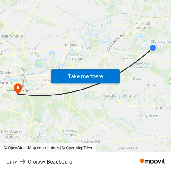 Citry to Croissy-Beaubourg map