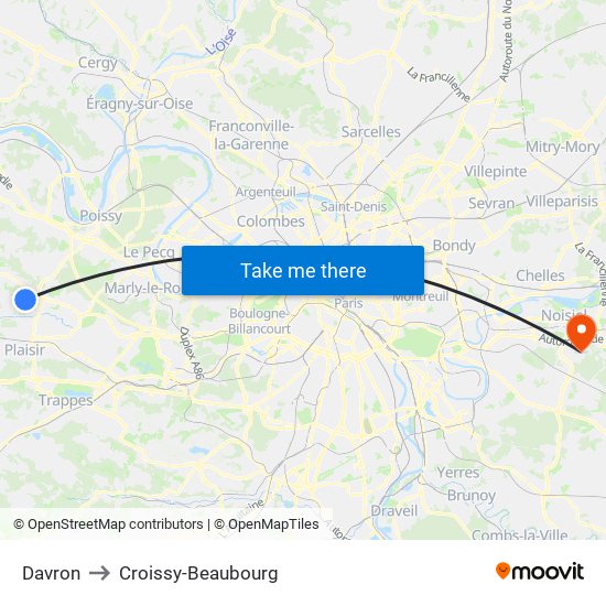Davron to Croissy-Beaubourg map