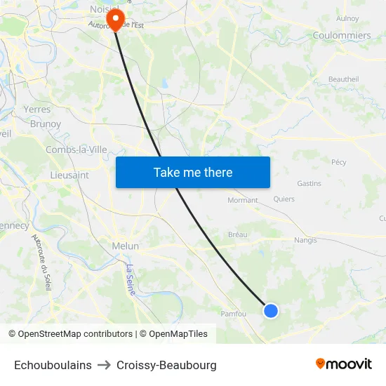 Echouboulains to Croissy-Beaubourg map
