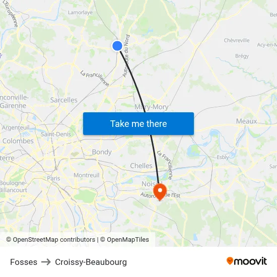 Fosses to Croissy-Beaubourg map