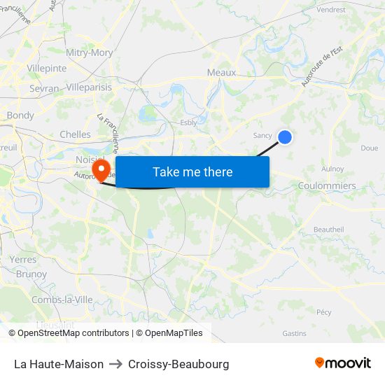 La Haute-Maison to Croissy-Beaubourg map