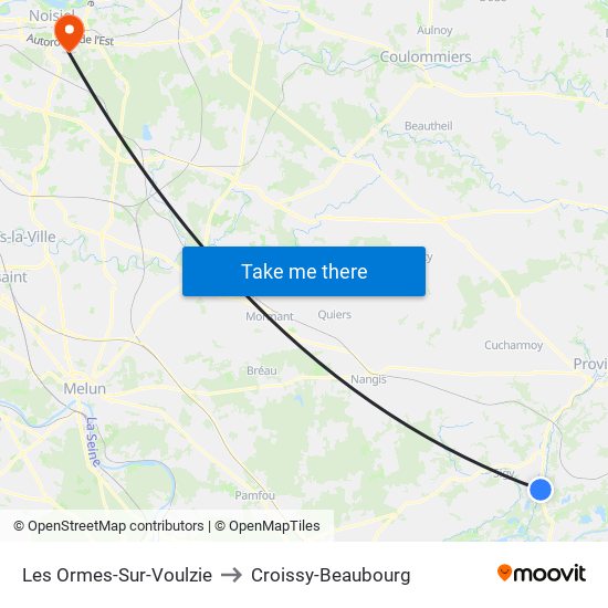 Les Ormes-Sur-Voulzie to Croissy-Beaubourg map