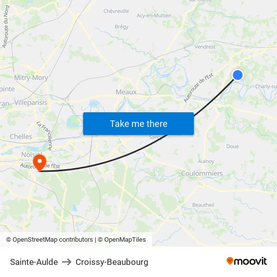 Sainte-Aulde to Croissy-Beaubourg map