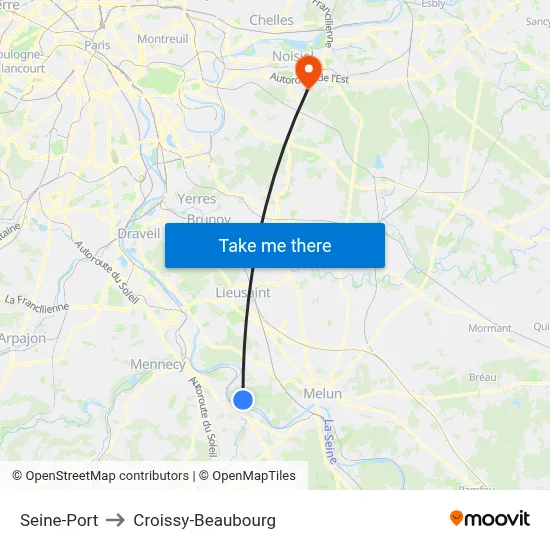 Seine-Port to Croissy-Beaubourg map