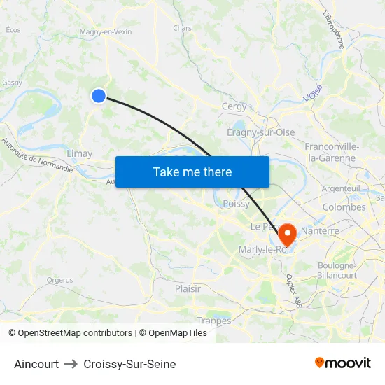 Aincourt to Croissy-Sur-Seine map